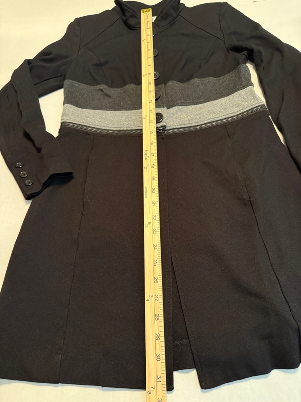 CAbi 3176 Convertible Crop & Duster Jacket Black /Gray Size Small - Picture 6 of 12